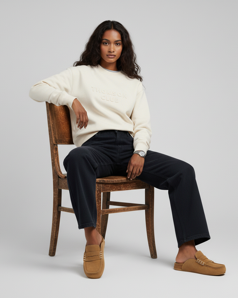 The Logo Box Sweat - Ivory.