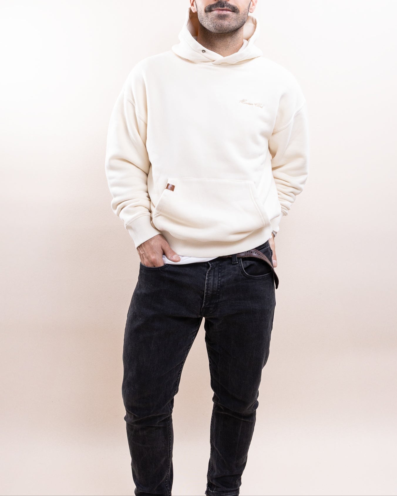 Hoodie Firma Pesado Marfil