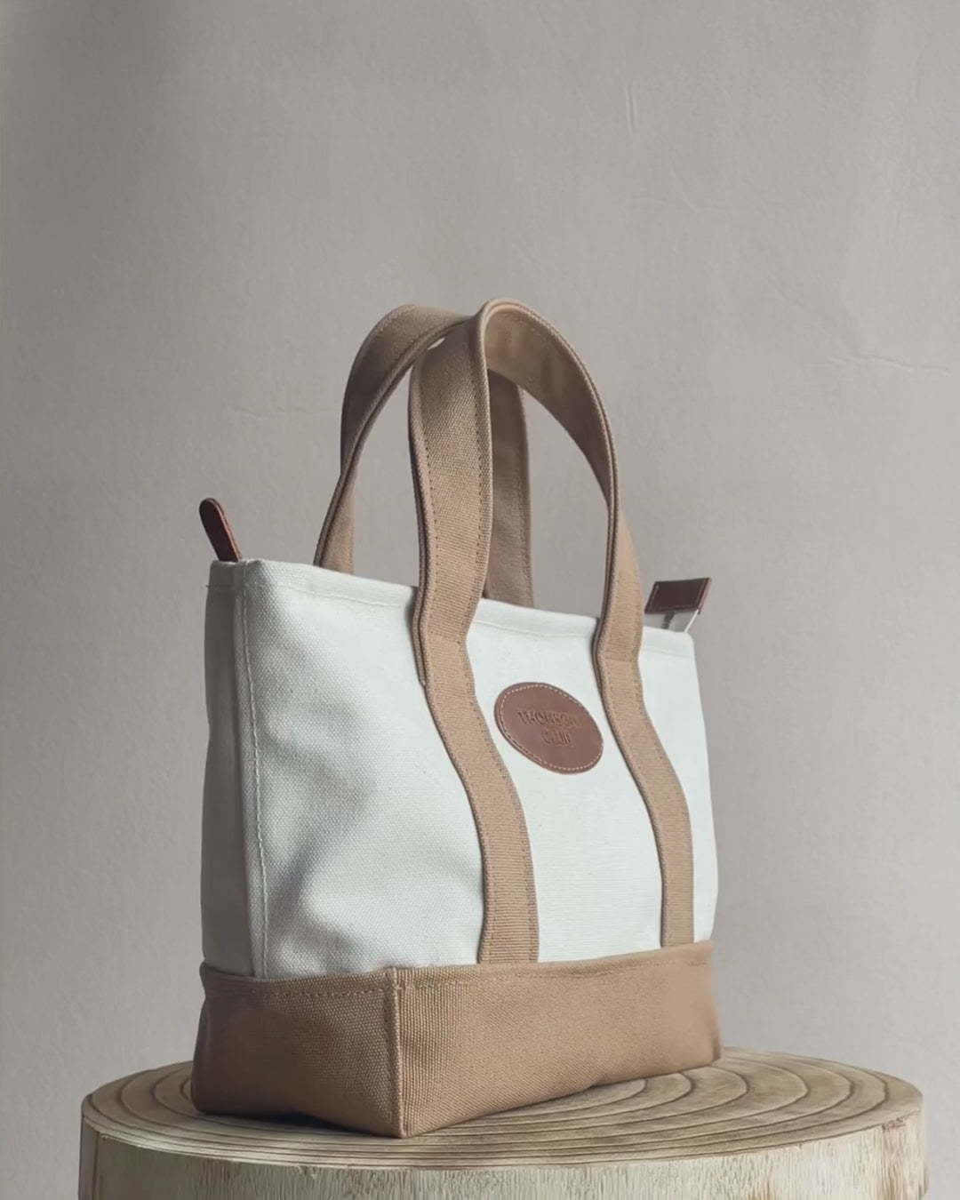 The TC Mini Tote - Ecru-Taupe.