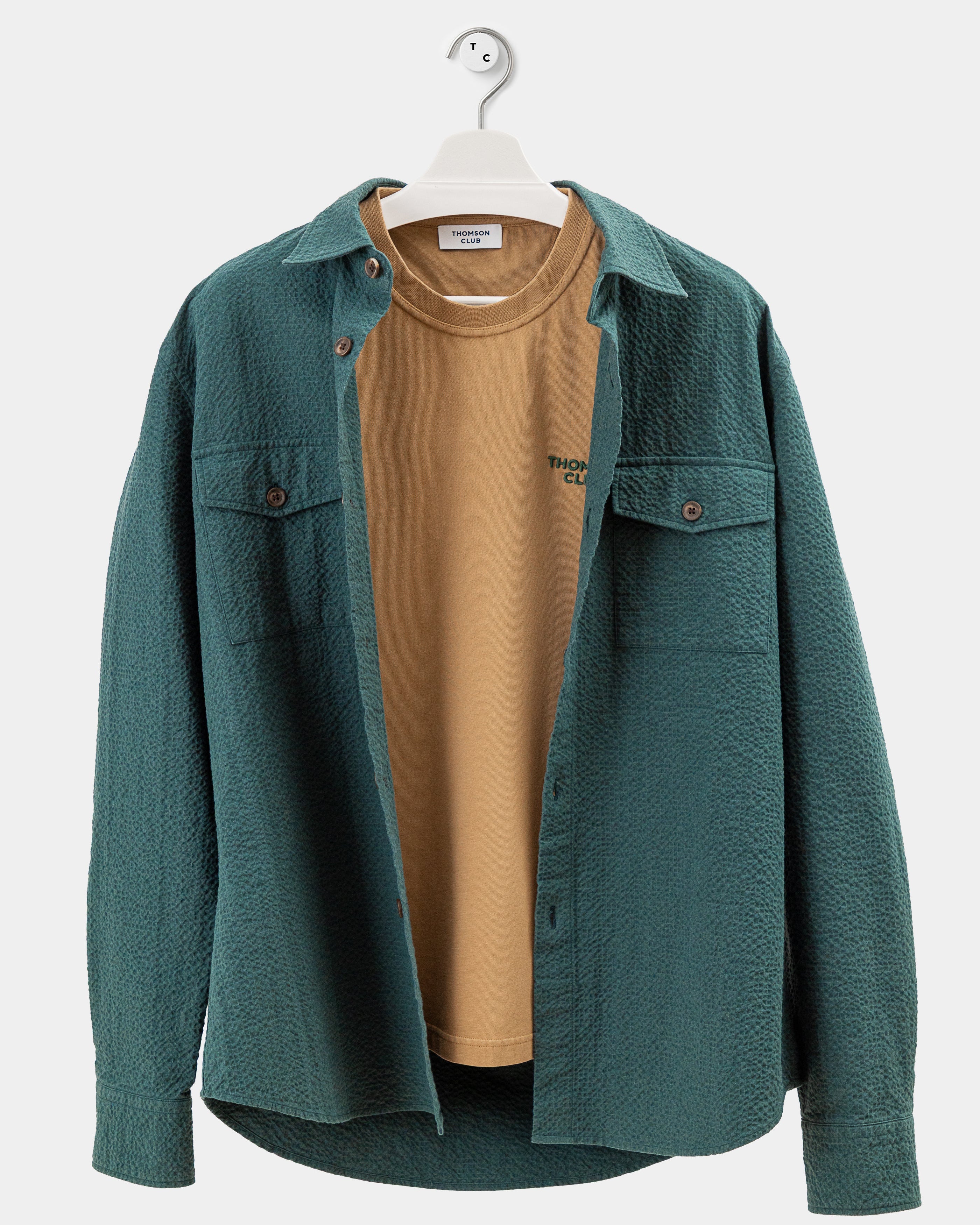The Seersucker Overshirt - Green