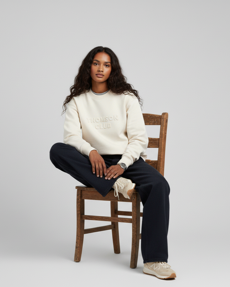 The Logo Box Sweat - Ivory.