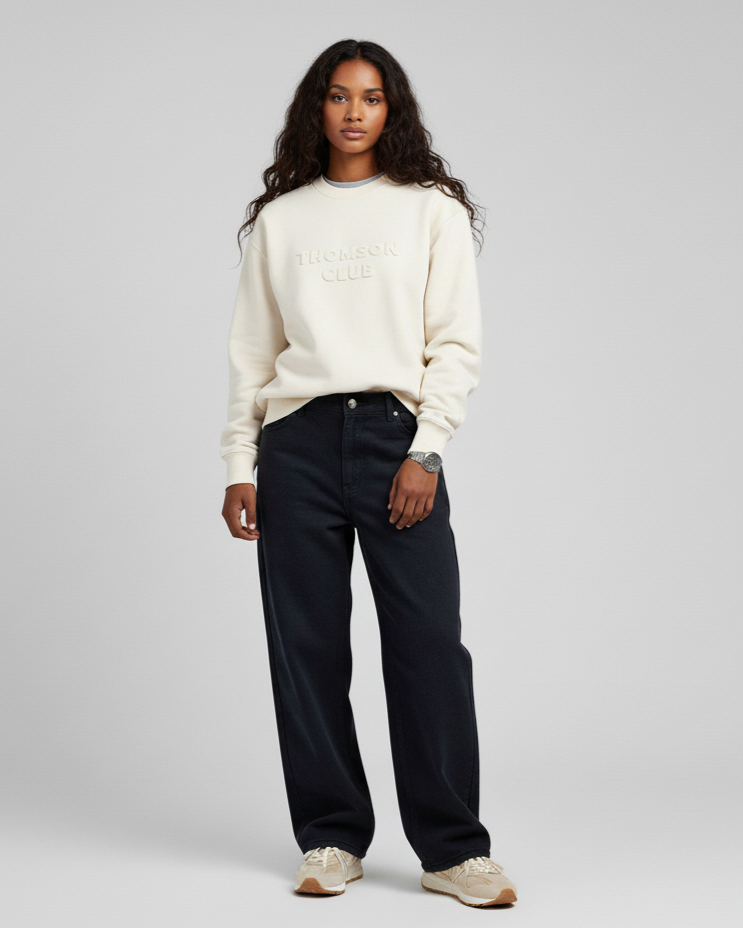 The Logo Box Sweat - Ivory.