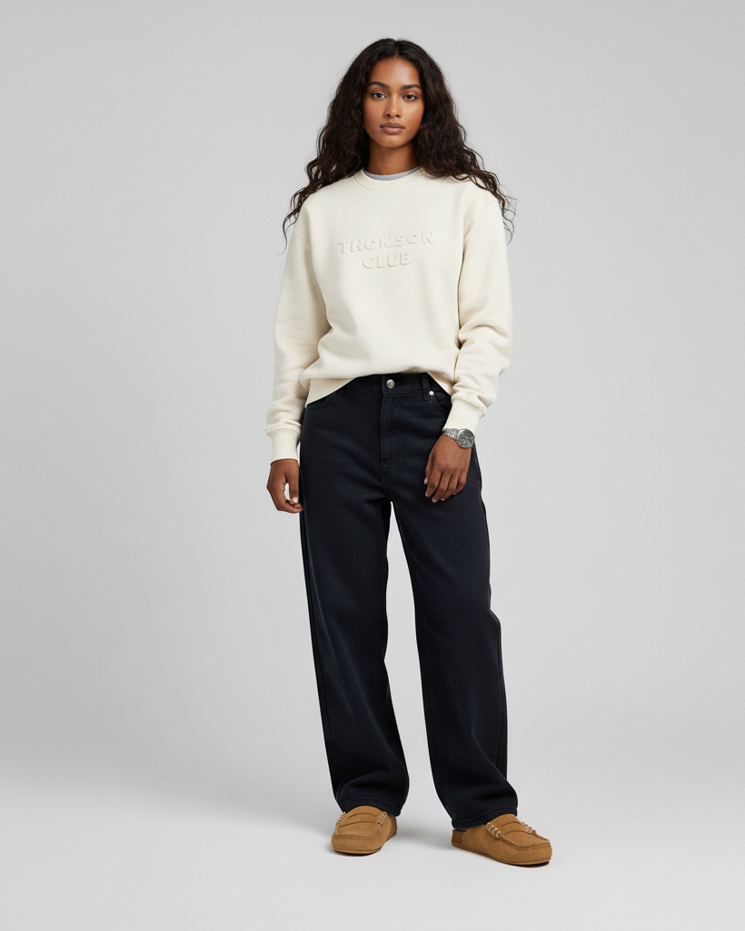 The Logo Box Sweat - Ivory.