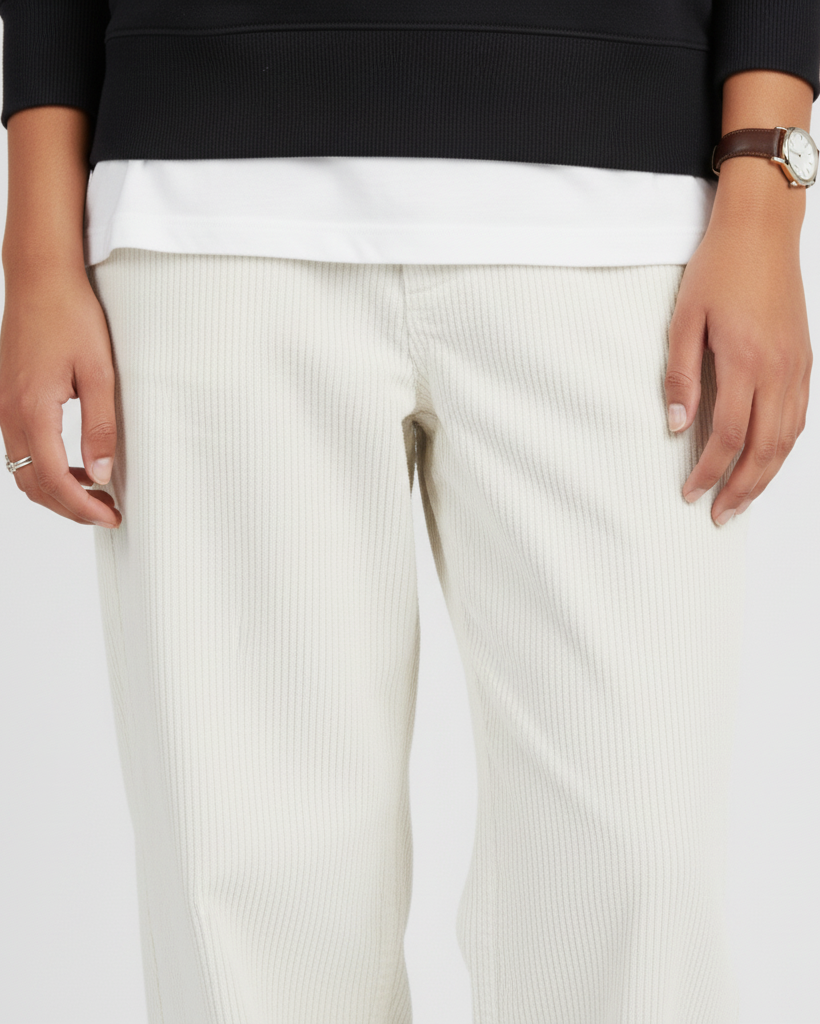 The Signature Cordury Pants - Ivory.
