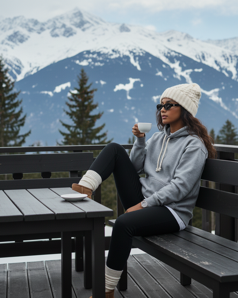 The Après Ski Society Hoodie - Grey Marl.