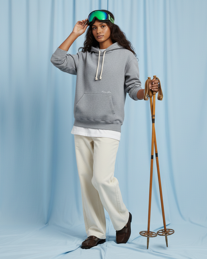 The Après Ski Society Hoodie - Grey Marl.