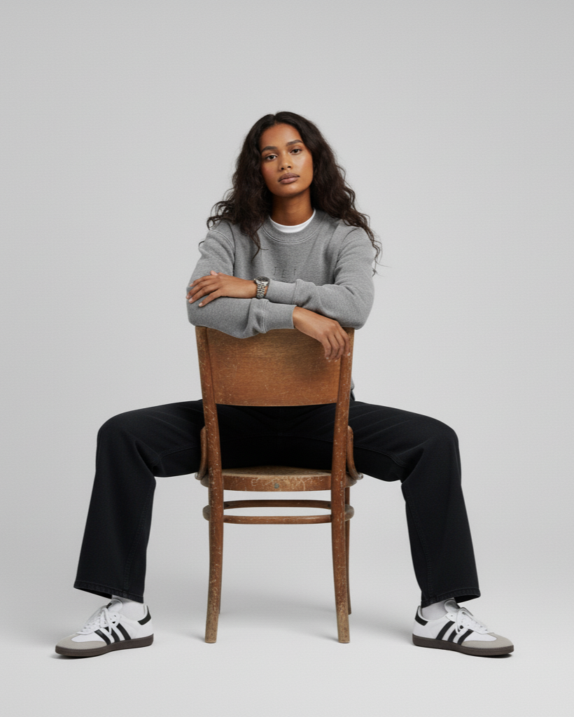 Velvet Sweatshirt Grey
