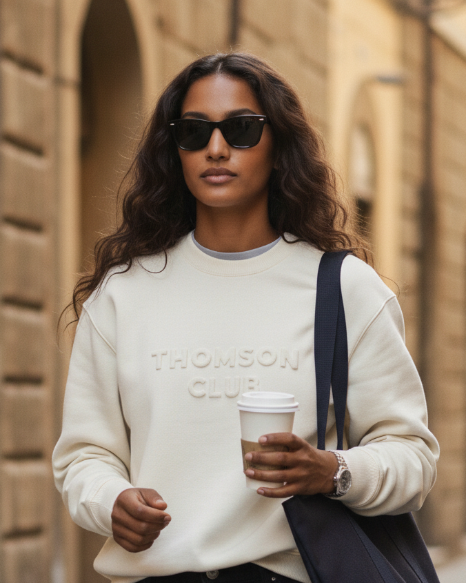 The Logo Box Sweat - Ivory.