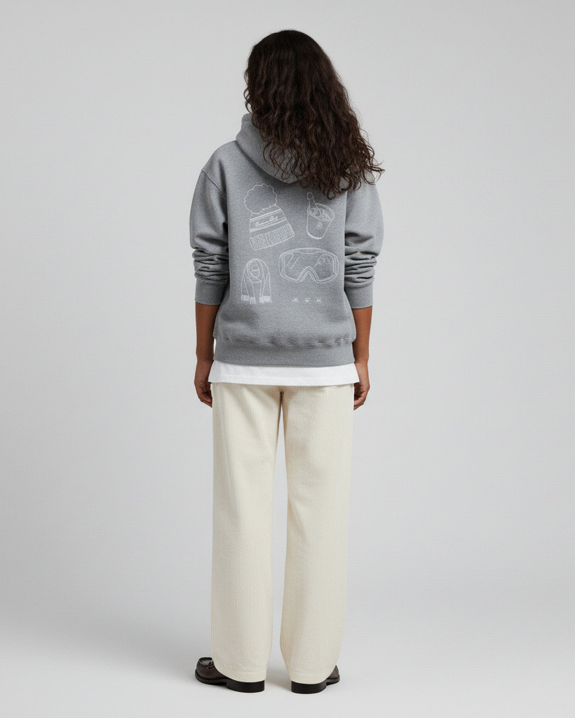 The Après Ski Society Hoodie - Grey Marl.