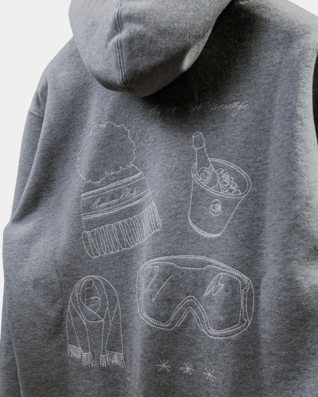 The Après Ski Society Hoodie - Grey Marl.