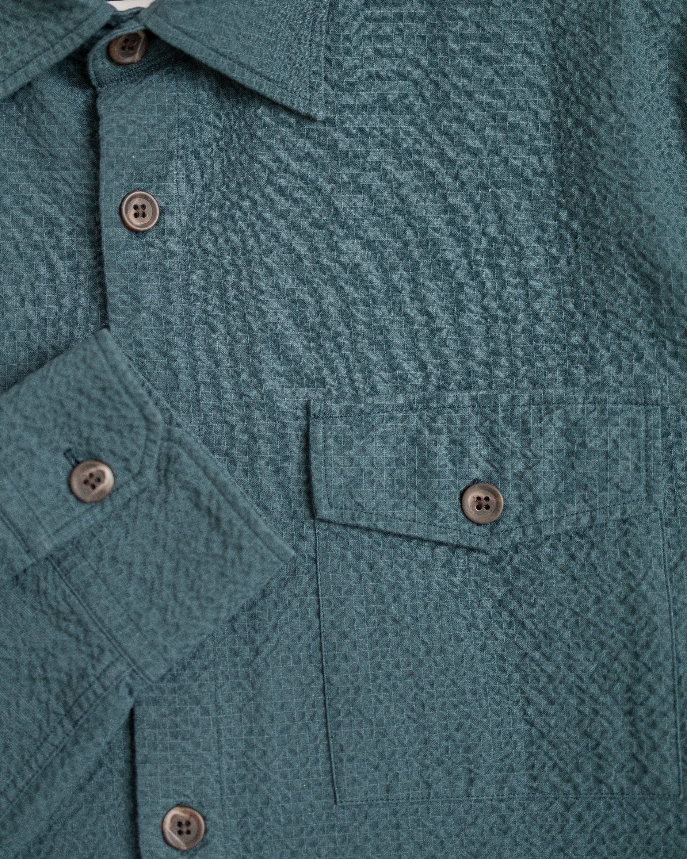 The Seersucker Overshirt - Green