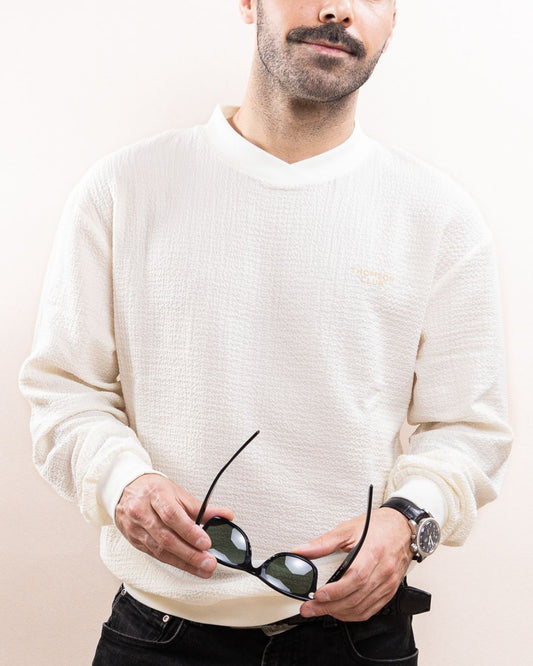 Sweatshirt Seersucker Especial Marfil