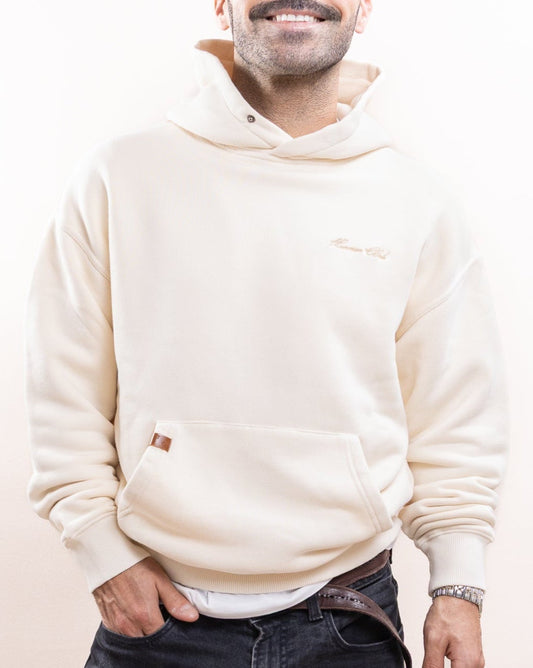 Hoodie Firma Pesado Marfil