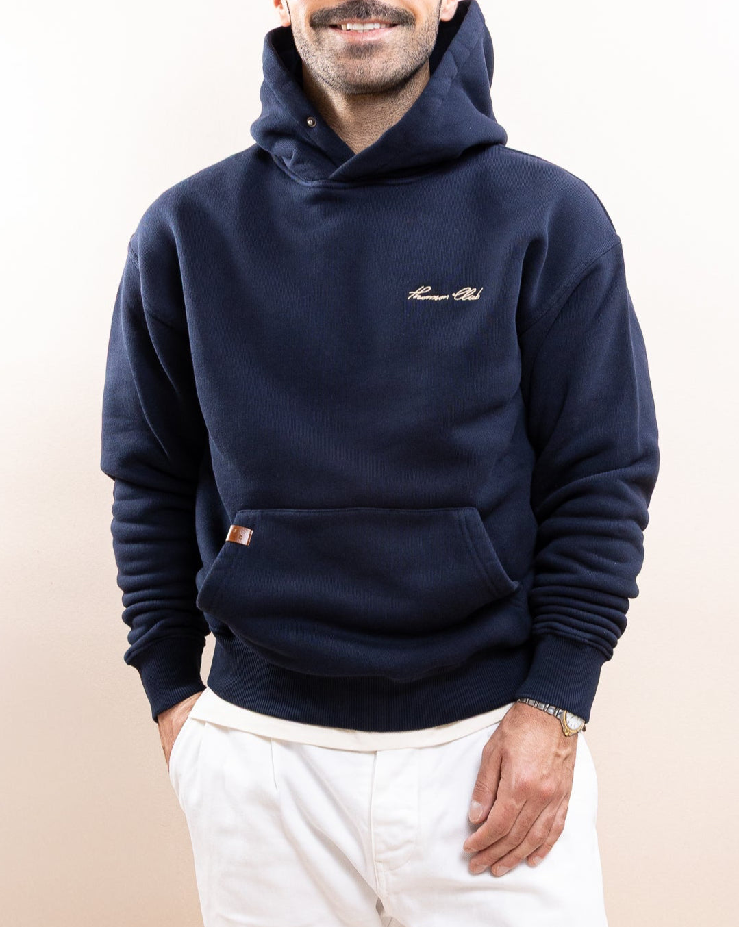 Hoodie Firma Pesado Azul Marino