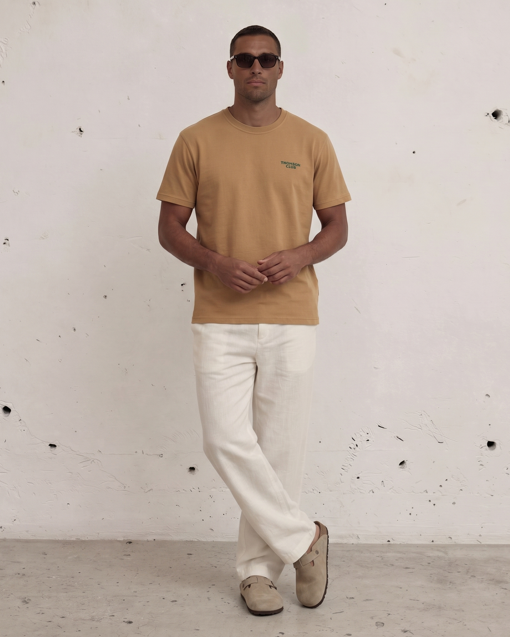 The Logo Embroidery T-Shirt – Camel