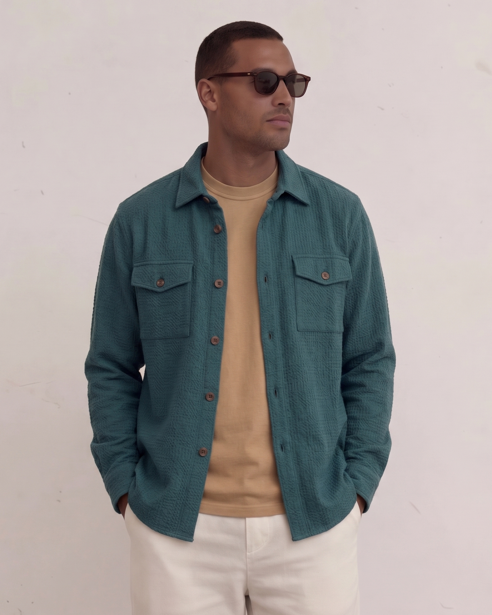 The Seersucker Overshirt - Green