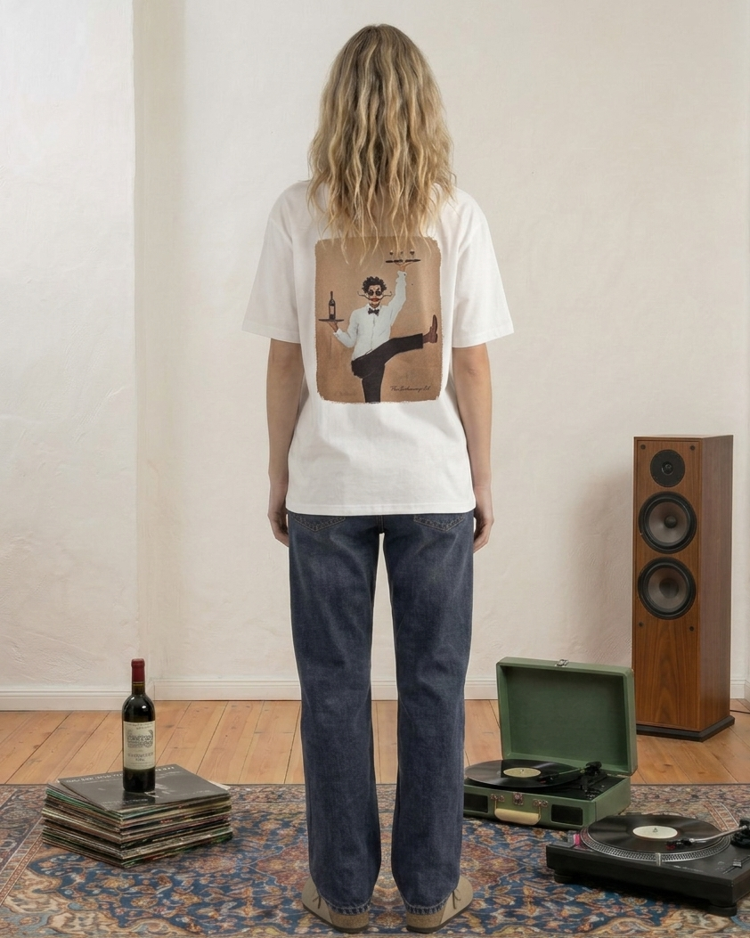 The Balancing Art T-shirt – Cream White.
